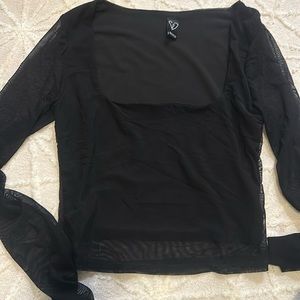 Mesh black crop top